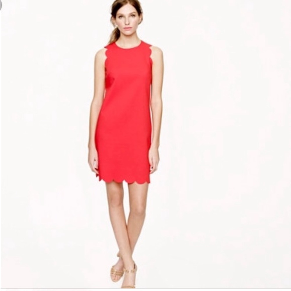JCREW scalloped shift dress